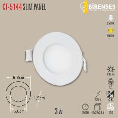 CATA CT-5144B 3W Slim Panel Beyaz