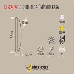 CATA CT-2474B 20W Yatay Ledli Bant Armatür Beyaz