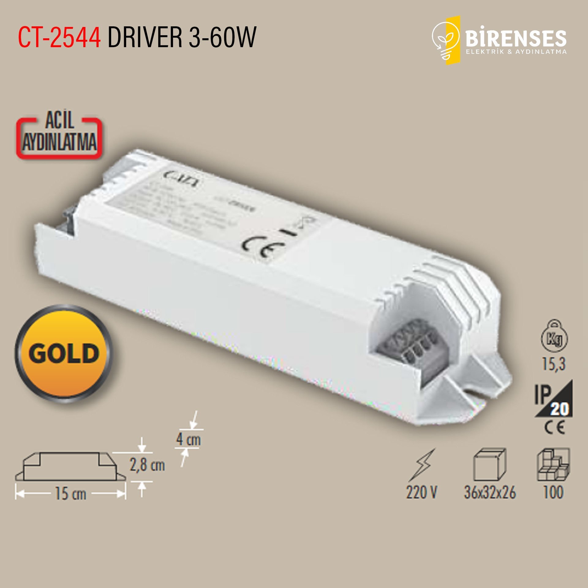 CATA CT-2544 3-60W Acil Aydınlatma Driver