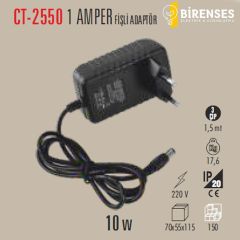 CATA CT-2550 1 Amper 10W Fişli Adaptör