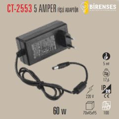 CATA CT-2553 5 Amper 60W Fişli Adaptör