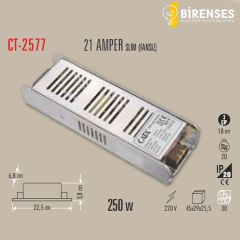 CATA CT-2577 21 Amper Şerit Led Trafosu (250W) (Slim Model)
