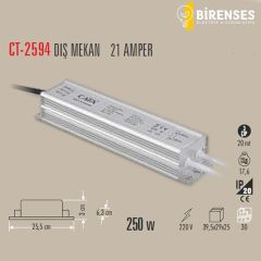 CATA CT-2594 21 Amper Şerit Led Trafosu (250W) Dış Mekan