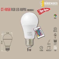 CATA CT-4058B 9W Rgb Ampul - Kumandalı - E27