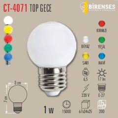 CATA CT-4071 Ledli Top Gece Ampulü (5 Renk Seçeneği)