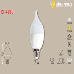 CATA CT-4080B 7W Ledli Kıvrık Buji Ampul - E14 Beyaz