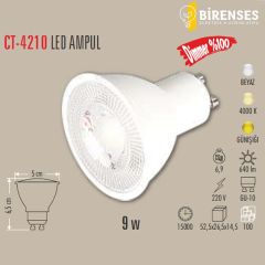 CATA CT-4210B 9W Çanak Led Ampul Dimmerli Gu-10 Beyaz