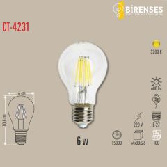 CATA CT-4231 6W Edison Led Ampul - E27 Günışığı