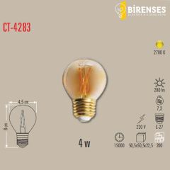 CATA CT-4283 4W Rustik Led Ampul  - E27 Amber