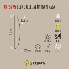 CATA CT-2475G 40W Gold Yatay Ledli Bant Armatür Günışığı