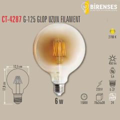 CATA CT-4287 6W  G-125 Rustik Led Glop Ampul -E27
