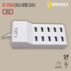 CATA CT-2554 Çoklu Usb Şarj Cihazı (10Lu)