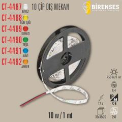 CATA CT-4489 10 Çip Şerit Led Dış Mekan (Kırmızı)