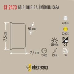 CATA CT-2473 36W Yatay Ledli Bant Armatür - 60 Cm Günışığı