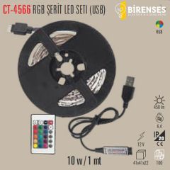 CATA CT-4566 Rgb Şerit Led Set Usb Girişli