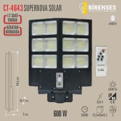CATA CT-4643 600W Supernova Solar Led Projektör (Kumandalı)
