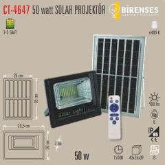 CATA CT-4647 50W Solar Led Projektör