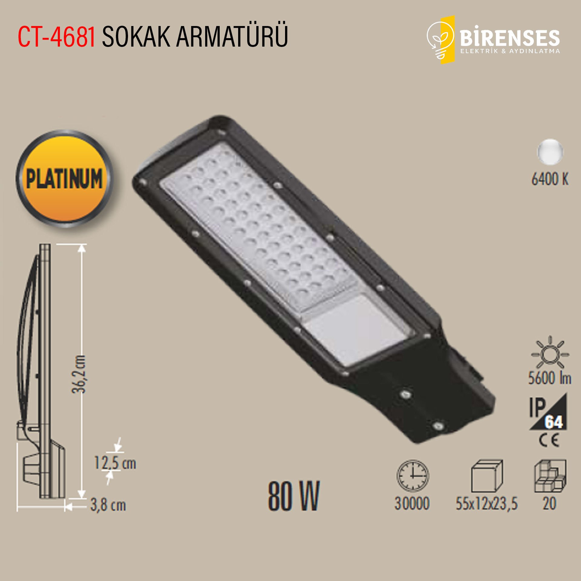 CATA CT-4681 80W Merkür Sokak Armatürü