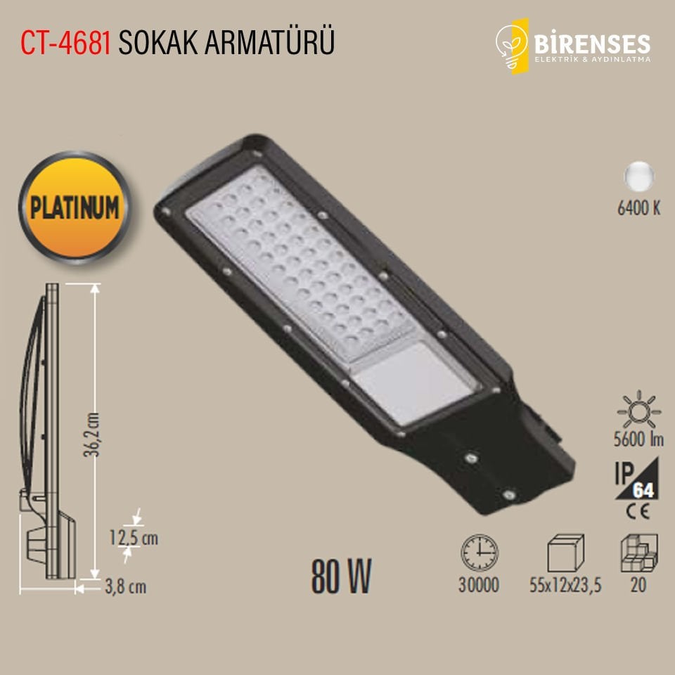 CATA CT-4681 80W Merkür Sokak Armatürü