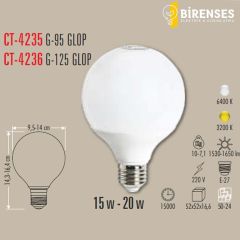 CATA CT-4235G 15W G-95 Ledli Glop Ampul E-27 Günışığı