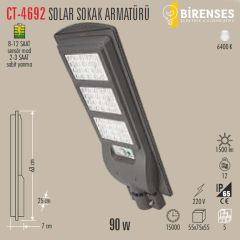 CATA CT-4692 180W Solar Sokak Armatürü