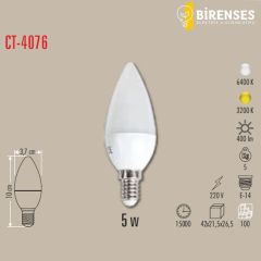 CATA CT-4076B 5W Ledli Buji Ampul - E14 Beyaz