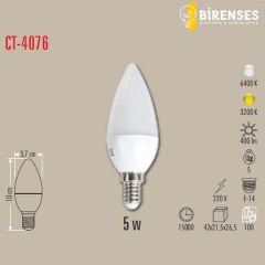 CATA CT-4076G 5W Ledli Buji Ampul - E14 Günışığı