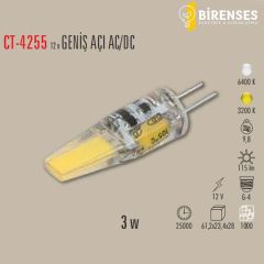 CATA CT-4255G 3W Cob Ledli G-4 Kapsül Ampul 12V Günışığı