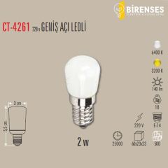 CATA CT-4261G 2W Buzdolabı Ampulü E14 220V Günışığı