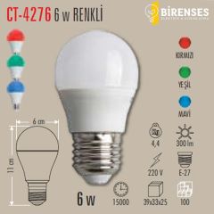 CATA CT-4276K 6W Led Ampul E27 Kırmızı