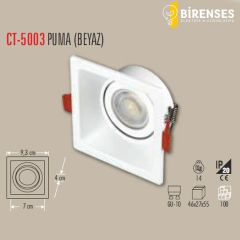 CATA CT-5003 Puma Kare Spot - Beyaz Boş Kasa