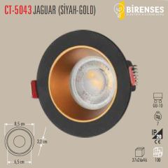 CATA CT-5043 Jaguar Yuvarlak Spot - Siyah-Gold Boş Kasa