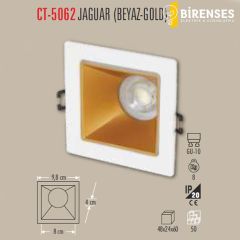 CATA CT-5062 Jaguar Kare Spot - Beyaz-Gold Boş Kasa