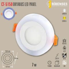 CATA CT-5150B 6W Okyanus Led Panel Beyaz Mavi