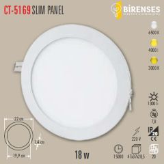 CATA CT-5169B 18W Slim Panel Beyaz
