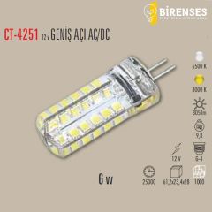 CATA CT-4251 6W Ledli Kapsül Ampul - G4 - 12V Günışığı