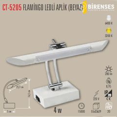 CATA CT-5205B 4W Flamingo Led Aplik (Beyaz)