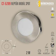 CATA CT-5209B 2W Neptün Ledli Mobil Spot Beyaz