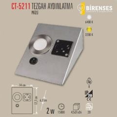 CATA CT-5211B 2W Üçgen Spot (Ledli+Prizli) Beyaz