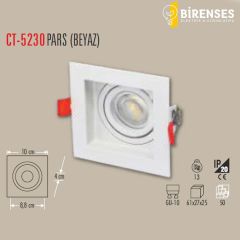 CATA CT-5230 Pars Kare Spot - Beyaz Boş Kasa