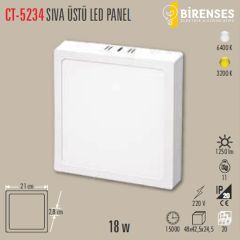 CATA CT-5234B 18W Sıva Üstü  Led Panel Kare Beyaz