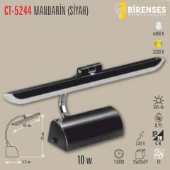 CATA CT-5244G 10W Mandarin Led Aplik - Siyah Kasa