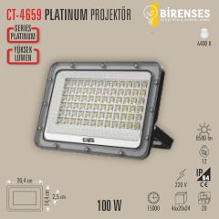 CATA CT-4659G 100W Platınum Led Projektör Günışığı