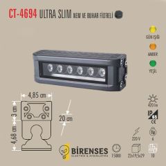 CATA CT-4694Y 6W Gold Wallwasher 20 Cm Yeşil
