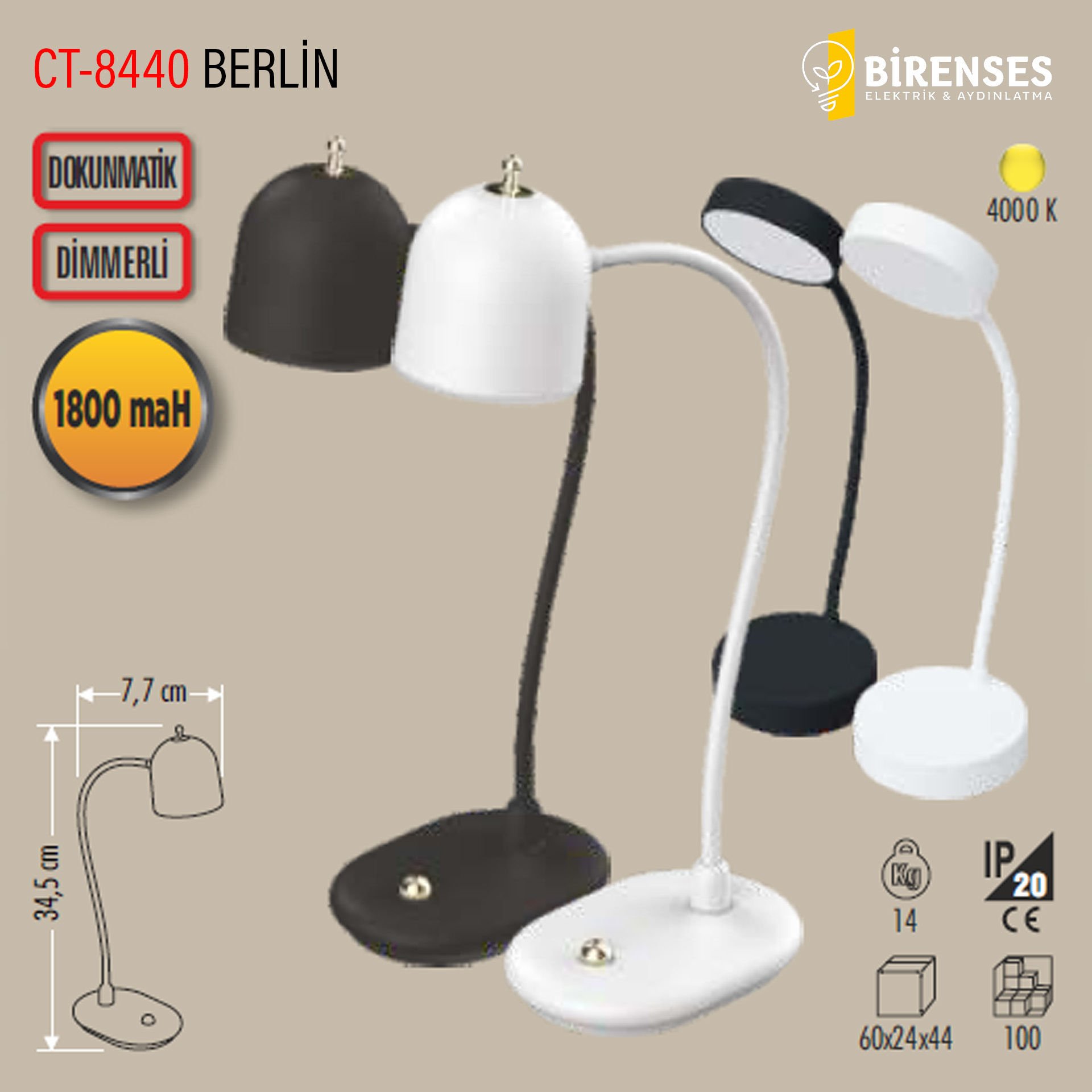 CATA CT-8440 Berlin Şarjlı Masa Lambası