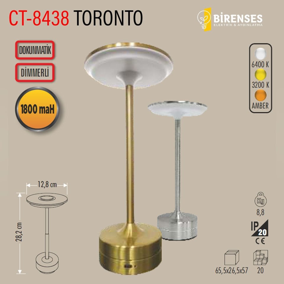 CATA CT-8438 Toronto Şarjlı Masa Lambası