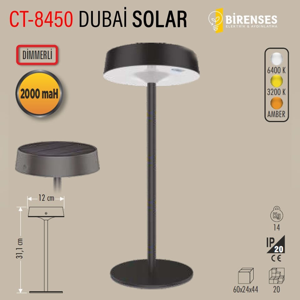 CATA CT-8450 Dubai Şarjlı Masa Lambası