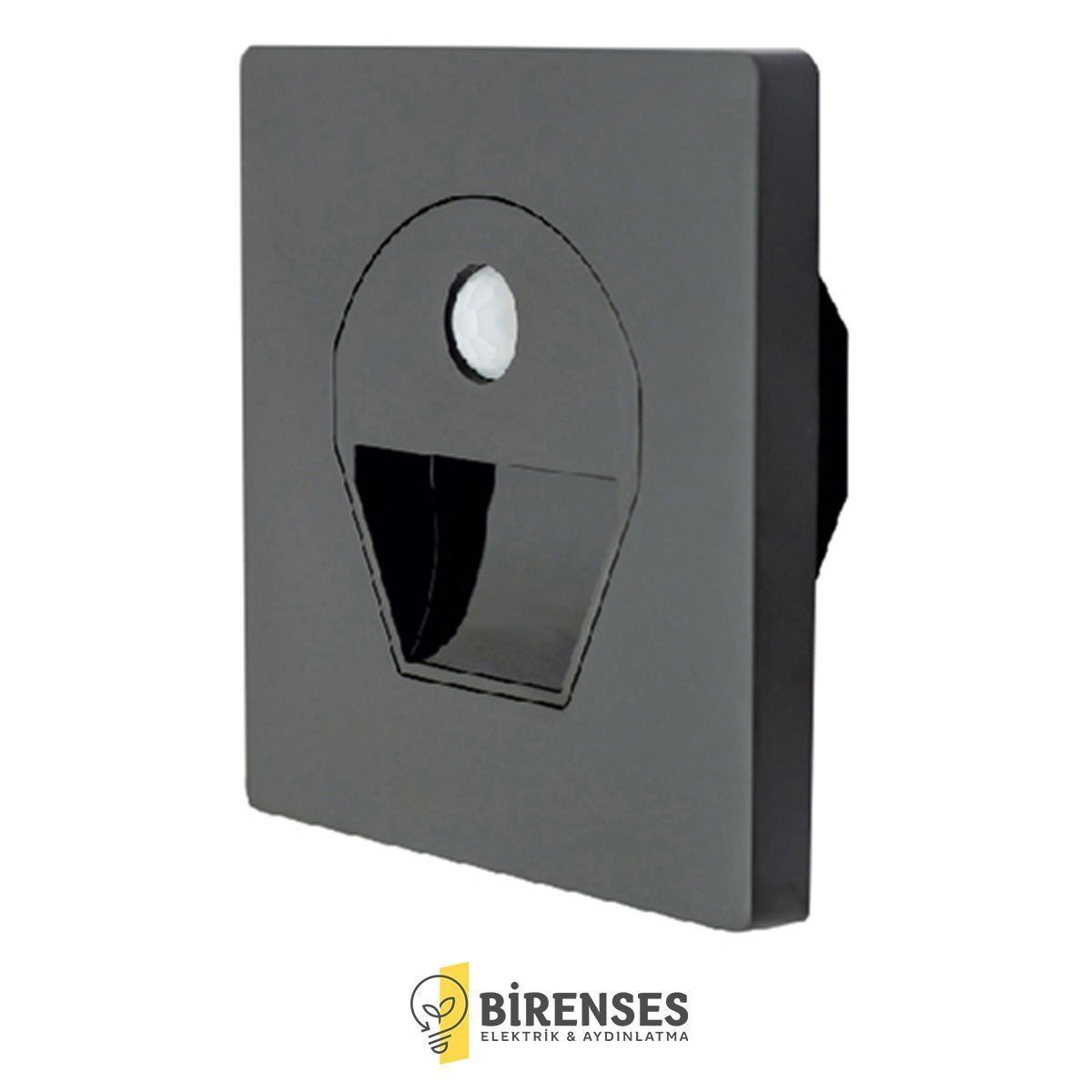 CATA CT-5170SB 1W Sensörlü Ledli Koridor Armatürü Siyah Kasa Beyaz