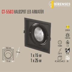 CATA CT-5503 Halospot Led Armatür (1'Li Siyah Kasa)