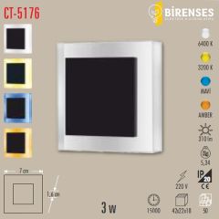 CATA CT-5176M 3W Işıltı Ledli Koridor Armatürü Mavi